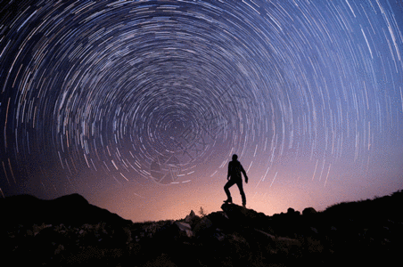 星空gif人物背影高清图片