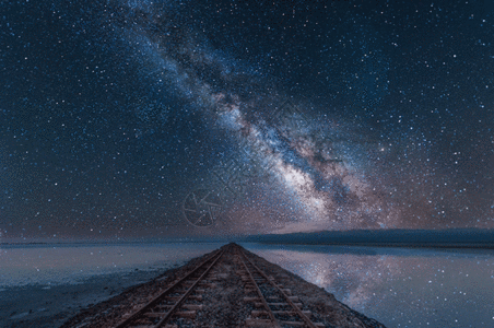 茶卡盐湖银河gif图片