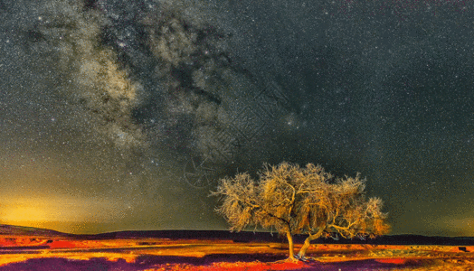 草原之夜草原银河gif高清图片