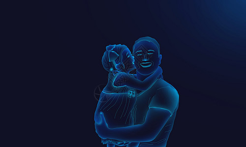 怀抱小宝宝的父亲图片