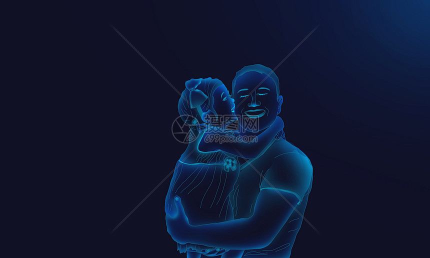 怀抱小宝宝的父亲图片