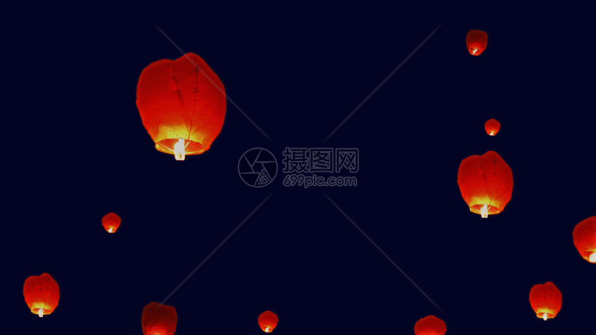 孔明灯gif动图图片-正版gif素材401397923-摄图网