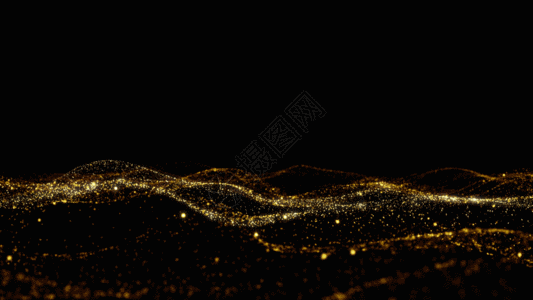 金色粒子背景金色粒子波浪gif高清图片