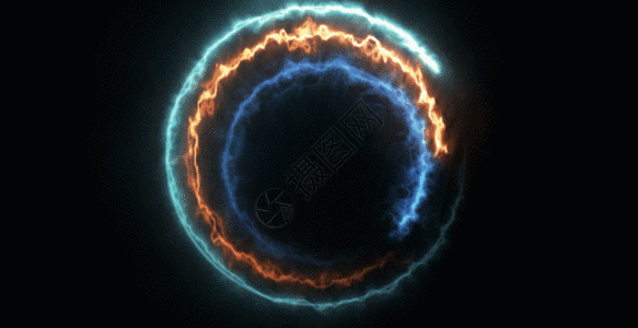 蓝色火焰震撼旋转粒子背景gif高清图片