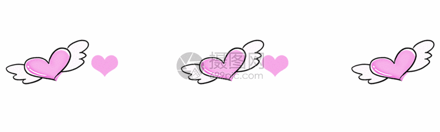 gif动图 新媒体 爱心翅膀分割线.psd,gif 860_258