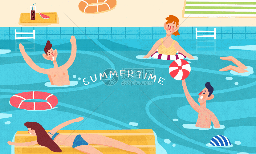 夏季泳池gif动图