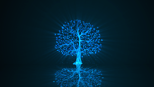 唯美大树粒子GIF图片