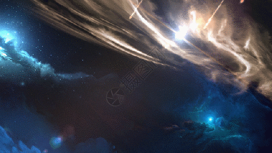 星空粒子流星背景gif图片素材