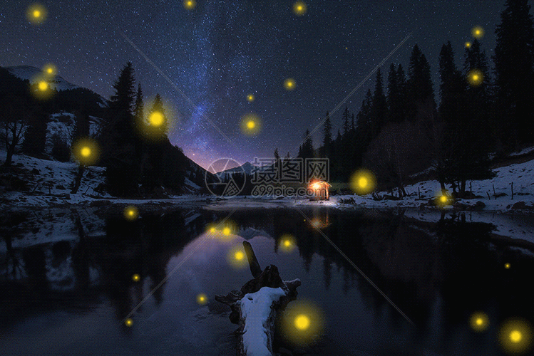 琼库什台的星空gif动图