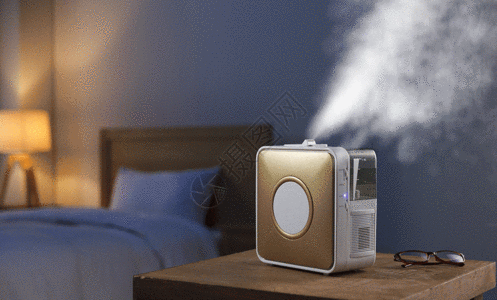 床闹钟卧室空气净化器gif动图高清图片