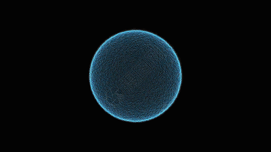 蓝色粒子球散射光线GIF图片