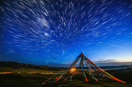 梦幻烟花青海湖星空gif高清图片