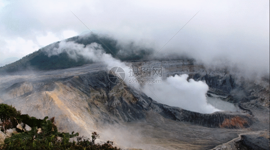 哥斯达黎加波阿斯火山口gif动图图片-正版gif素材-摄