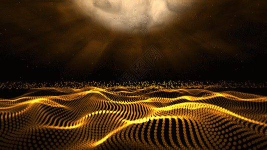 黄色粒子海波浪动画GIF图片