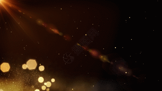 金色粒子光线光斑动画GIF图片