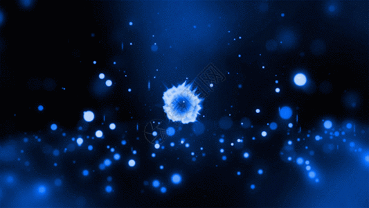 蓝色粒子爆炸GIF图片