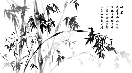 浓墨竹树背景图片