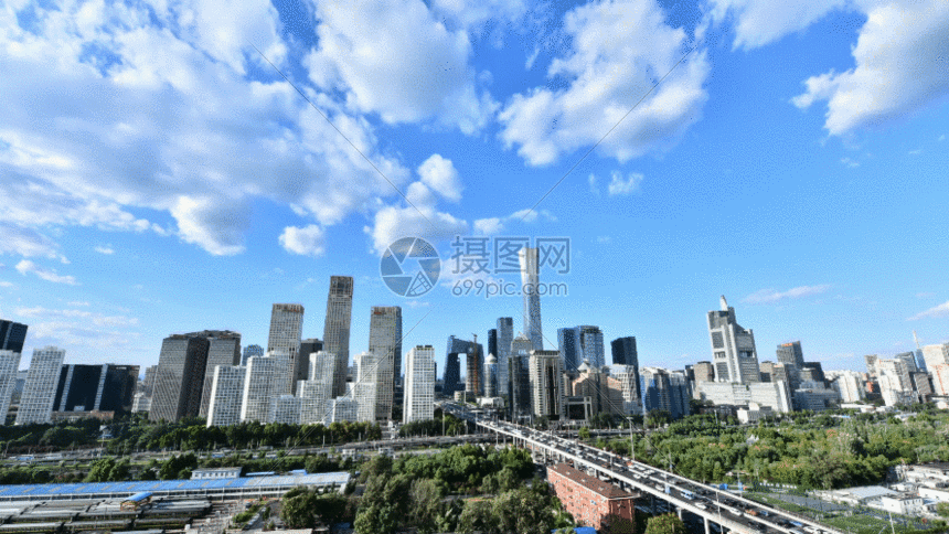 北京国贸CBD中心延时摄影GIF图片