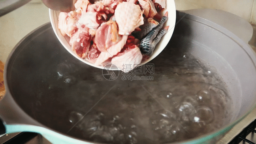 鸡肉下锅gif动图图片-正版gif素材401436845-摄图网