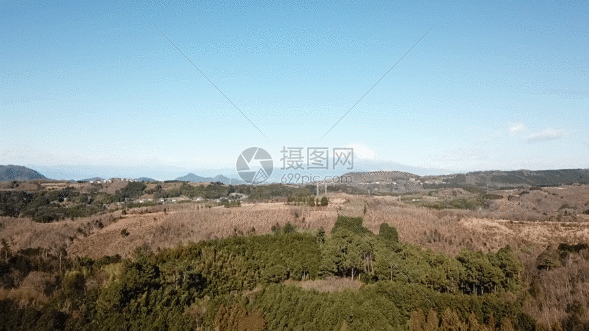 gif动图 实景动图  航拍日本富士山gif.