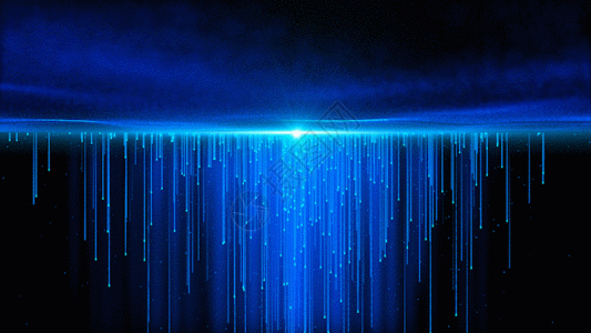 蓝色粒子光线雨动画GIF图片