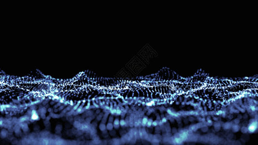 粒子波浪海平面动画GIF图片