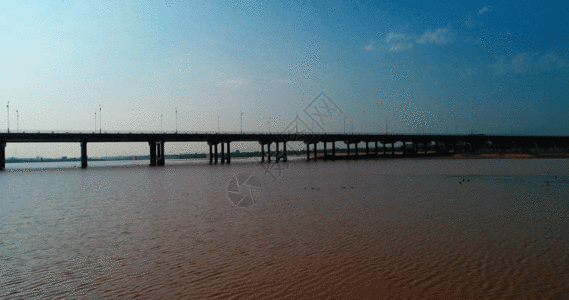 黄河大桥航拍GIF图片