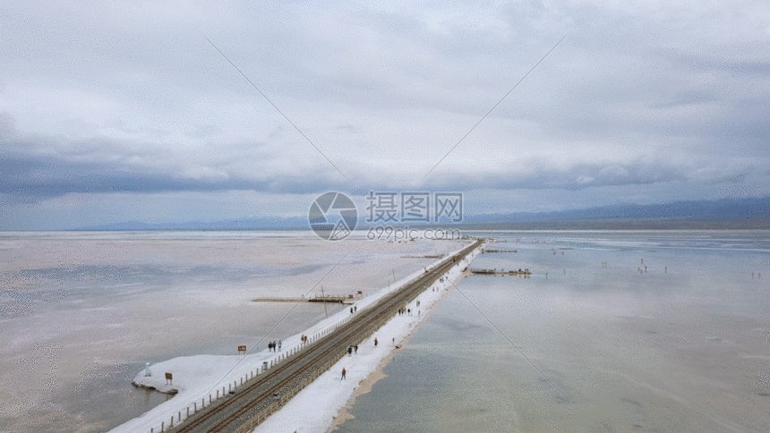盐湖小火车铁路 gif动图图片-正版gif素材401443491