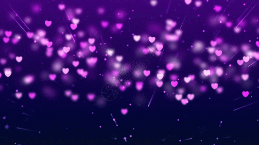 紫色桃心粒子背景GIF图片
