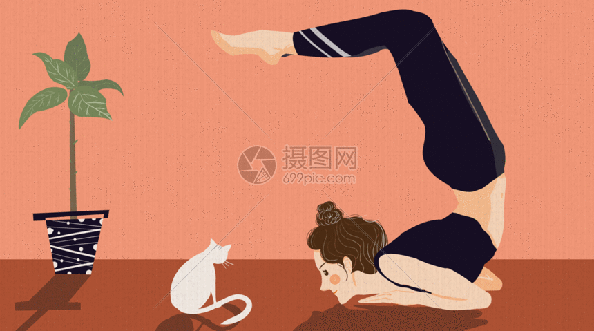 练习瑜伽的女孩gif