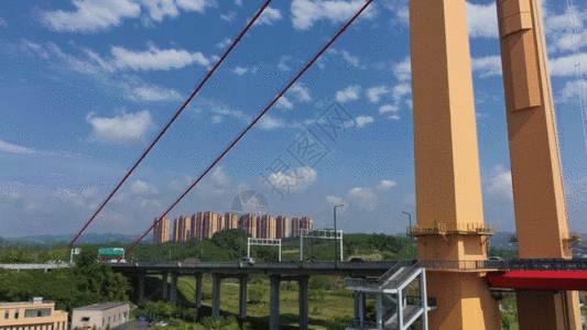 光纤电缆长江大桥GIF高清图片