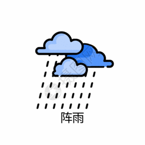 天气预测阵雨图标GIF高清图片