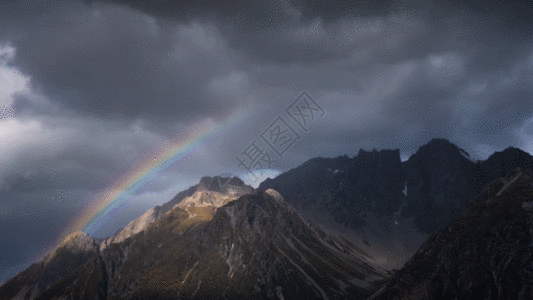 西藏雪山希夏邦马峰摄影GIF高清图片