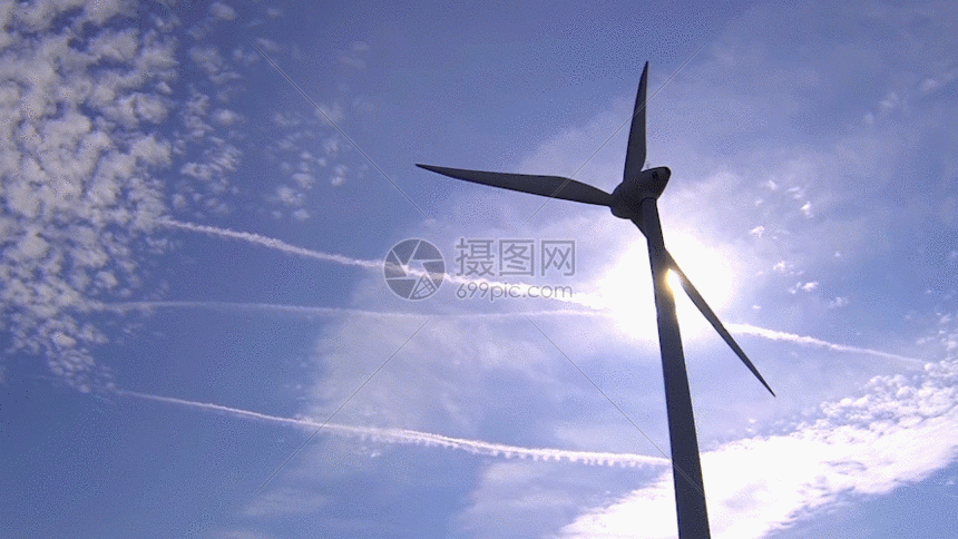 风力发电风车特写gif
