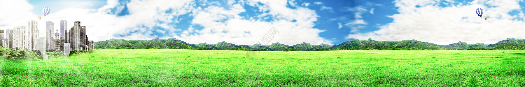 青春草地背景蓝天高清图片素材