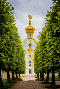 小花园俄罗斯圣彼得堡夏宫gif高清图片