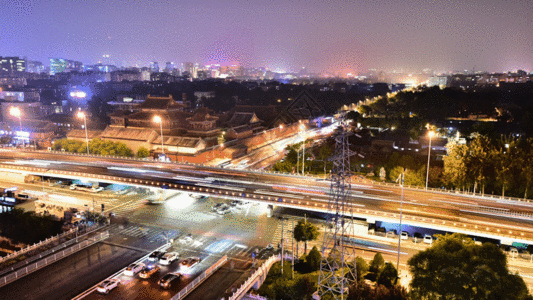 北京夜景北京雍和宫之夜景延时摄影GIF高清图片