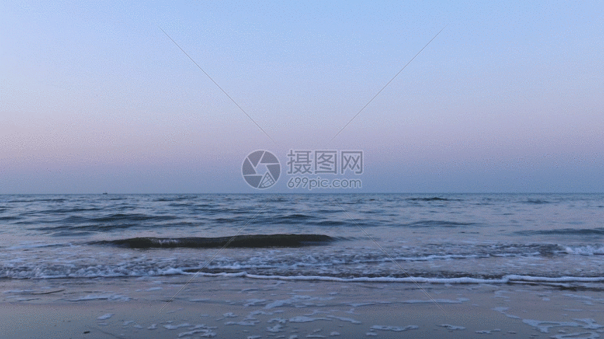 水平线的夕阳海边gif