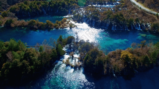 旅游景区九寨沟五彩池GIF高清图片