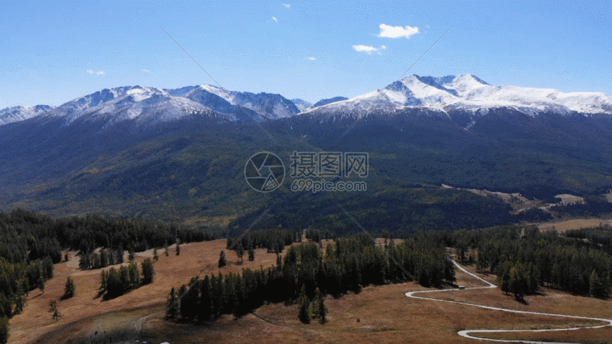 森林雪山gif动图图片-正版gif素材401467461-摄图网