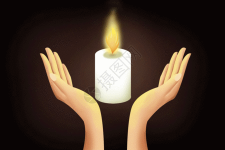 地震祈福祈祷蜡烛GIF高清图片