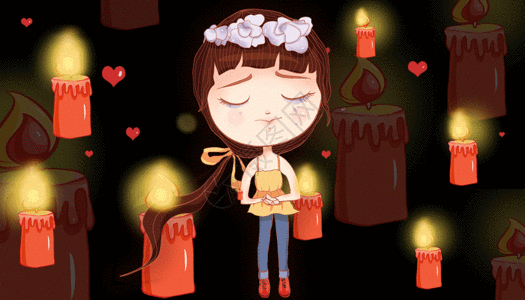 黑脸汉子哭祈求平安插画gif高清图片