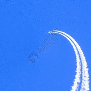 留白喷气式飞机gif高清图片