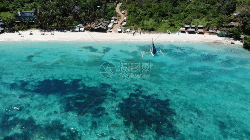 gif动图 实景动图  菲律宾清澈的海水gif.