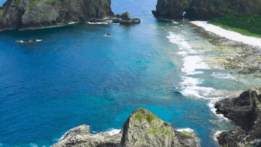 台湾旅行实拍台湾绿岛海风海浪GIF高清图片