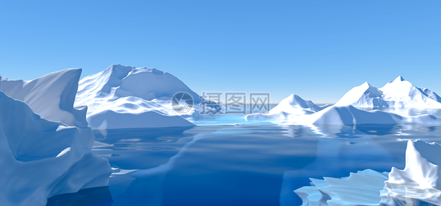 冰雪冰山背景C4D冰雪天地场景设计图片