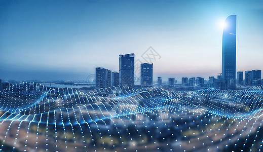网络科技城市背景图片