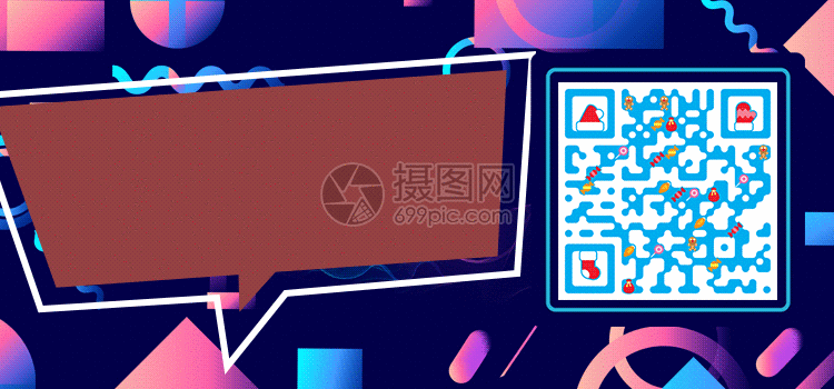 gif动图 新媒体 几何图形创意二维码引导关注gif.aep,psd,gi 750_350