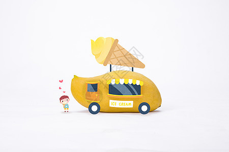 夏日冰淇淋车图片