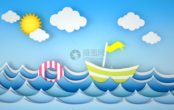 清新夏日背景海报图片